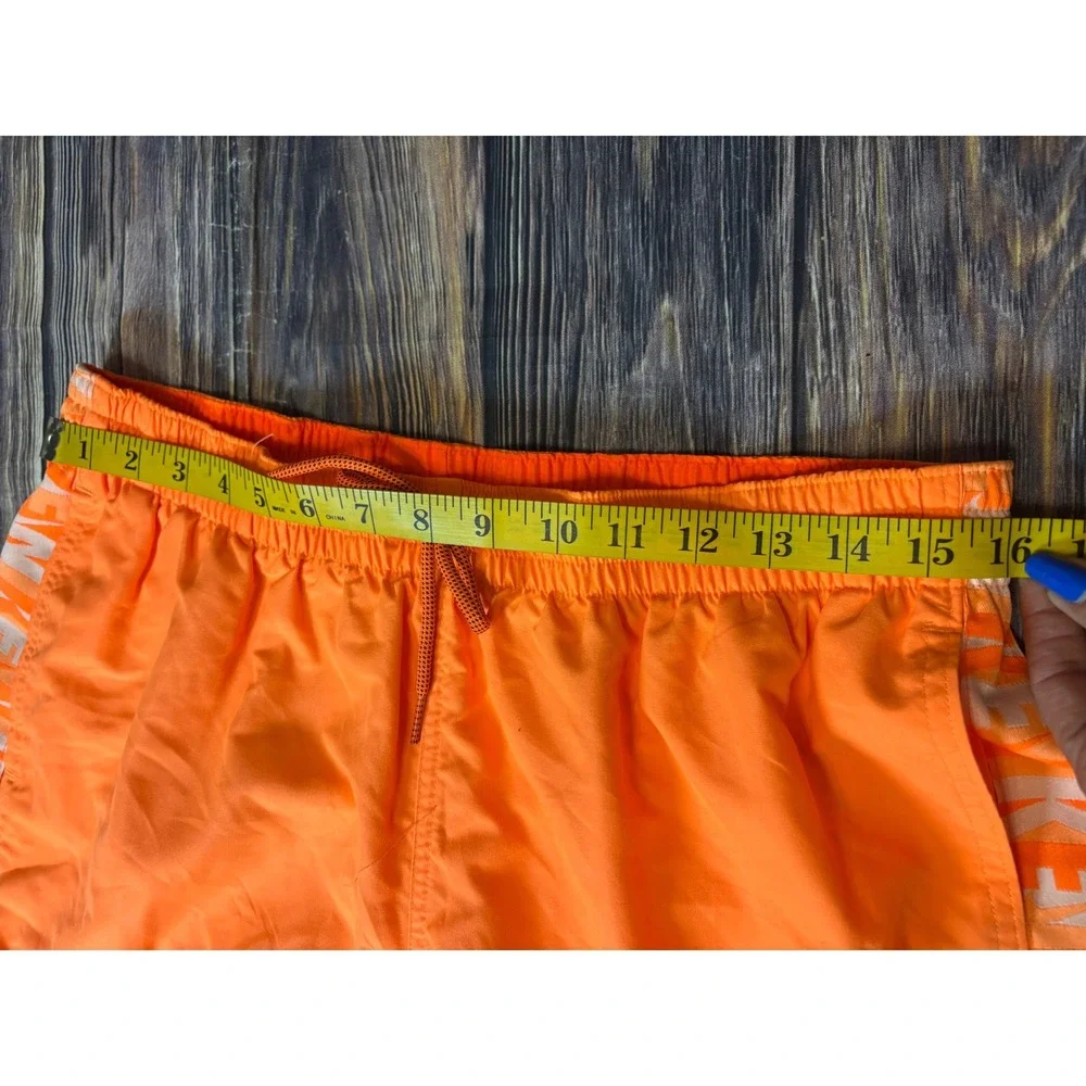 Nike Swim Trunks Mens Large Neon Orange Mesh Lined Board Shorts NESSC472